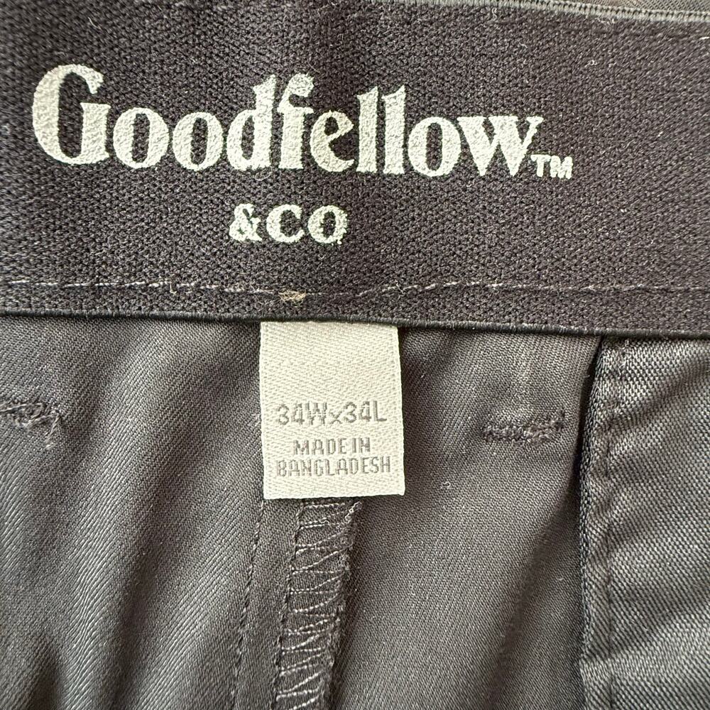 Goodfellow Black Slim Fit Tech Chino Pant 34x34 Office Casual Quick Dry Stretch - Picture 3 of 11
